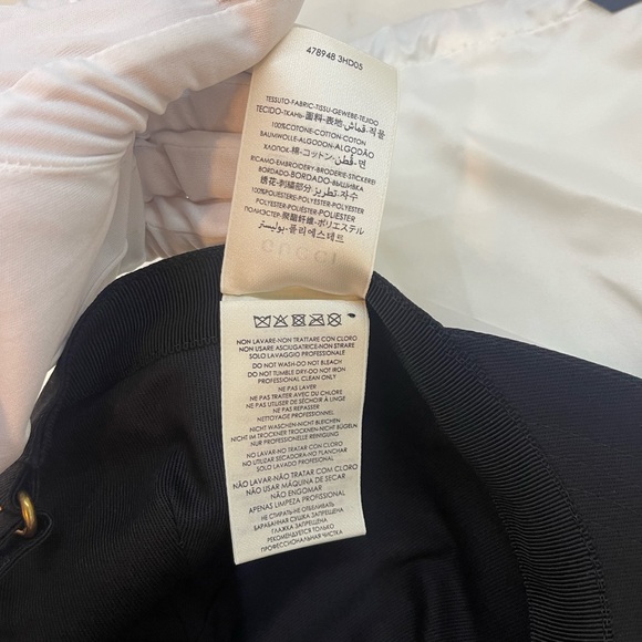 Gucci Unisex Black Canvas Baseball Hat with "Loved" Embroidery Size L - Picture 7 of 8